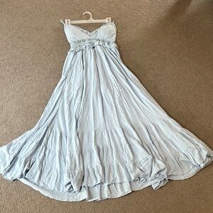 Elegant Light Blue Maxi Dress